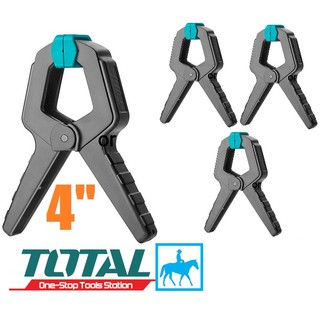 TOTAL Bộ 4 Kẹp Lò Xo Nhựa 4inch 110mm Lựa Kẹp 12kg TOTAL THT13342
