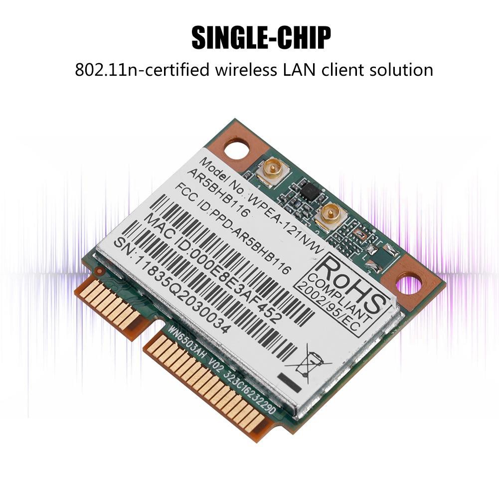 Card Wifi Mini Pci-E Ar5Bhb116 300mpbs 2.4 / 5ghz Thẻ