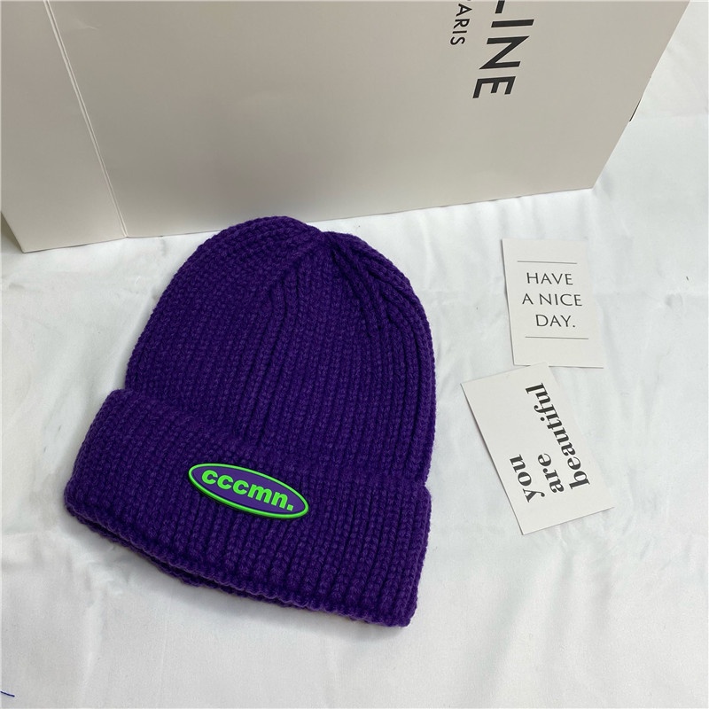 Mũ len giữ ấm bảo vệ tai màu sắc ngọt ngào xinh xắn cho nữ