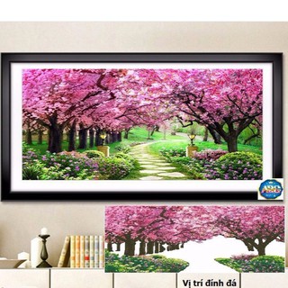 tranh đính đá con đường hạnh phúc size nhỏ