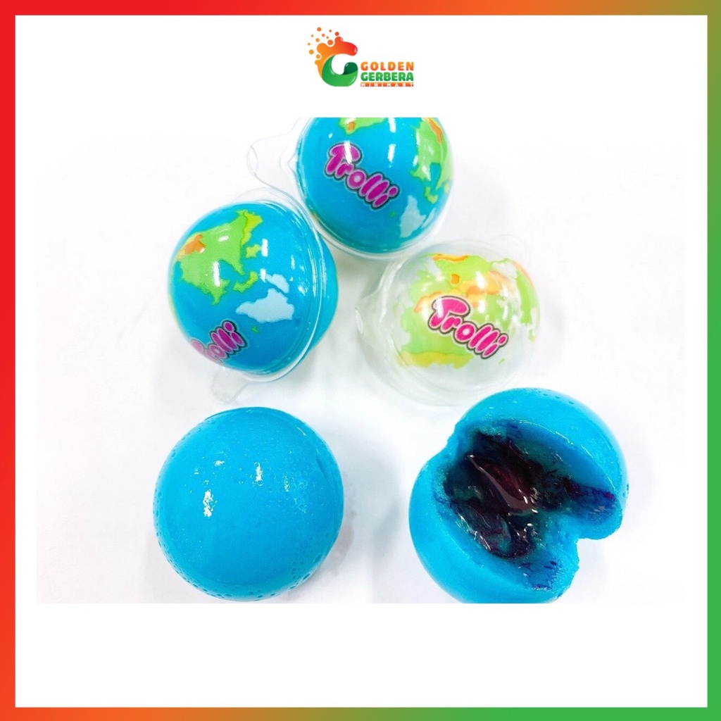 Kẹo Dẻo Có Nhân Trolli Hình Quả Địa Cầu - Hình Trái Đất Đồ Ăn Vặt Ngon Vui Nhộn
