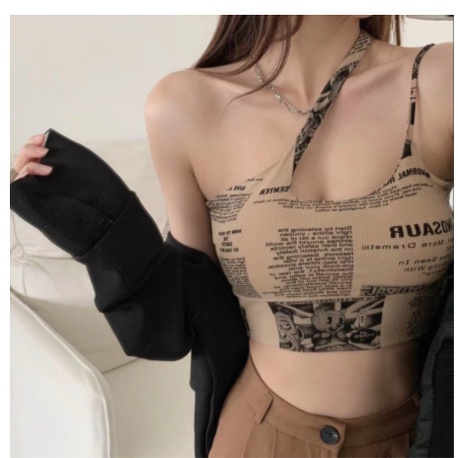 CÁ TÍNH*Áo bra su kiểu dáng Croptop ôm phối dây chéo Fashion #2558