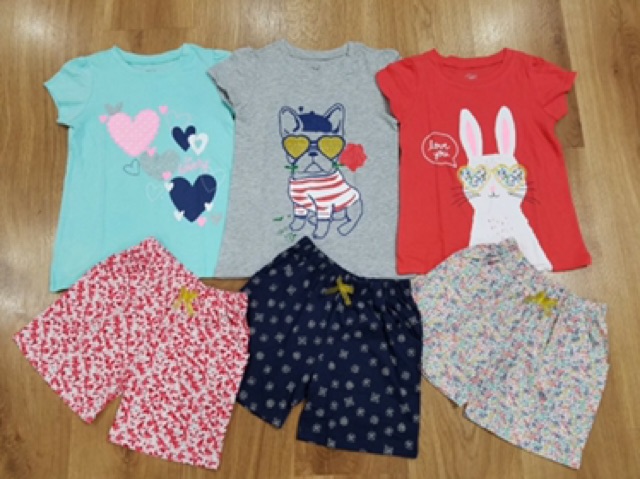 Thanh lý bộ cotton bé gái size 4: 18-20kg