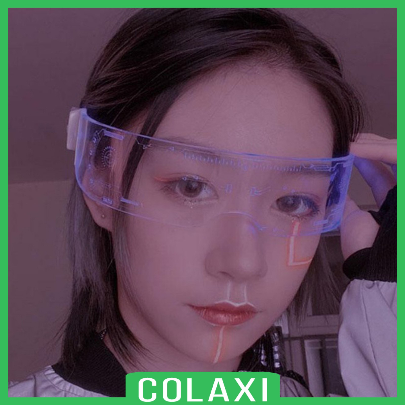 [COLAXI] Men Women LED Glasses Futuristic Glowing Light Up Eyeglasses Nightclub Party Bar