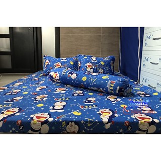 Bộ drap cotton Doremon 1m8