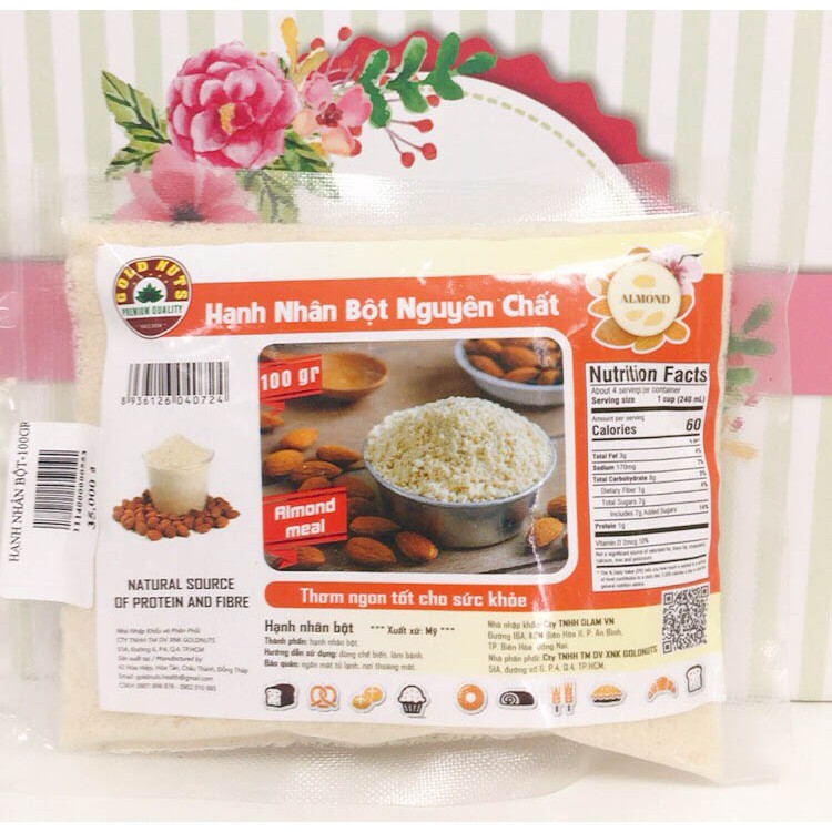 Hạnh nhân bột 200gr/500gr/1kg- hạnh nhân bột Mỹ