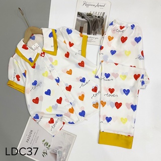 Bộ Pijama cộc dài lụa Mango cổ tiểu thư , hàng có size, chất mềm, mịn