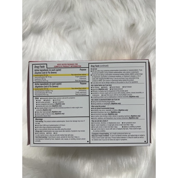Viên Kirkland Multi Symptom Cold & Flu Severe 168 viên của Mỹ (112 viên ngày, 56 viên đêm