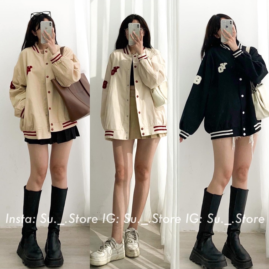Áo khoác bomber kaki thêu chữ A2363 SUSTORE