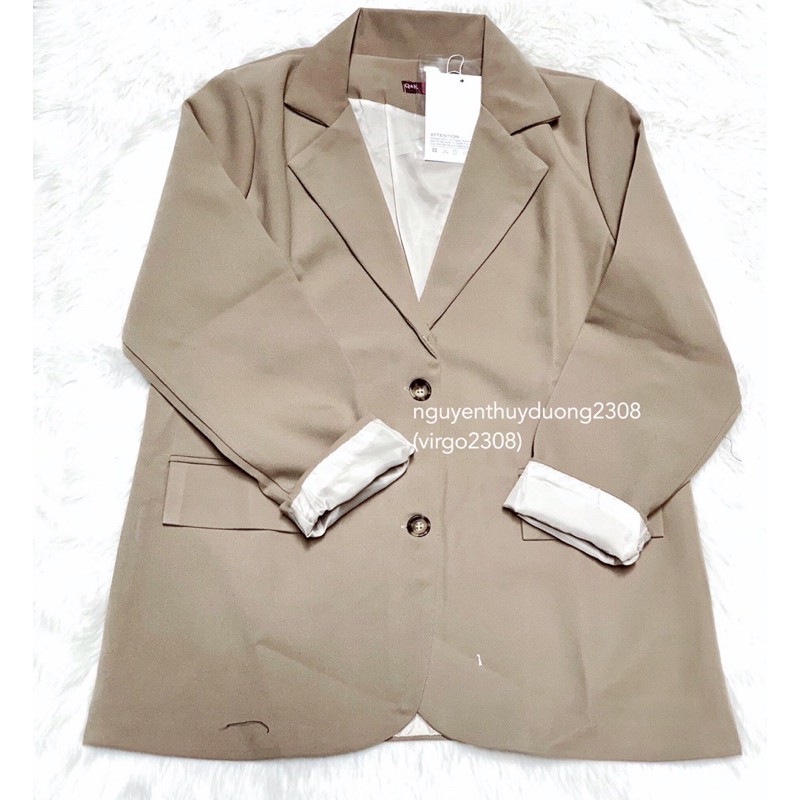 [Ảnh thật/Video]Áo blazer nâu tây 2 lớp sang chảnh có sẵn lót màu be sữa | BigBuy360 - bigbuy360.vn