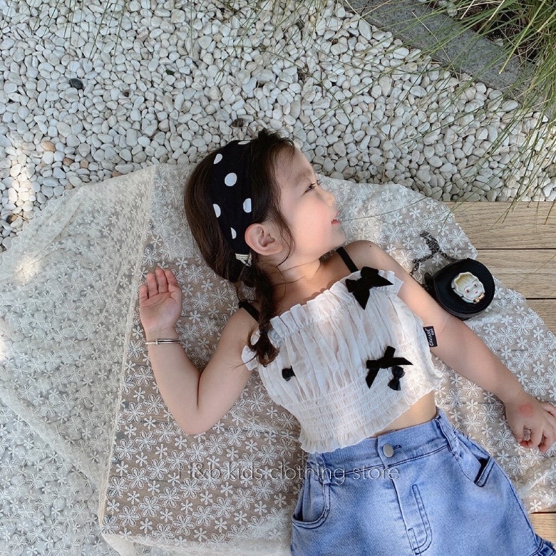 [SET BÉ GÁI] Bộ áo nhún kèm quần jean xinh cho bé gái