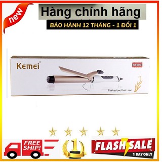 Máy Uốn Tóc Trục Dài Lọn To 4 Mức Chỉnh Nhiệt Hàng Chính Hãng Kemei 1001A