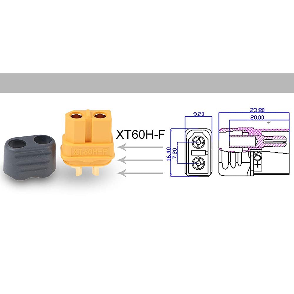 Combo 10 cặp - Jack cắm XT60H có chụp bảo vệ