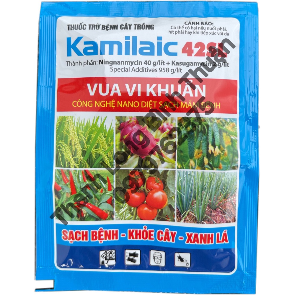 Chế Phẩm Trừ Bệnh Cây Trồng - Vua Vi Khuẩn Kamilaic 42SL - Sạch Bệnh - Khỏe Cây - Xanh Lá - Gói 30ml