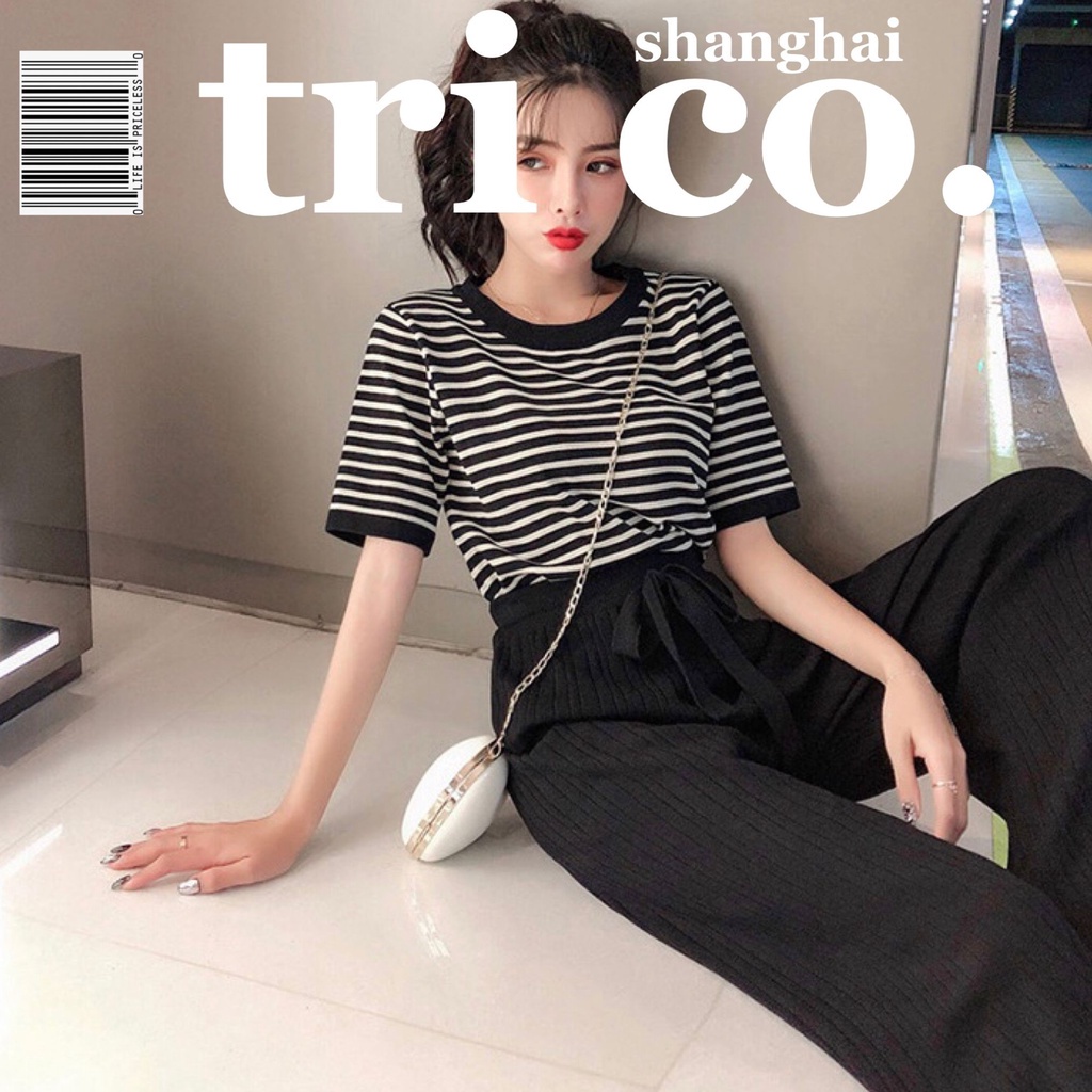 Bộ áo tay ngắn + quần dài thời trang trẻ trung  cho nữ