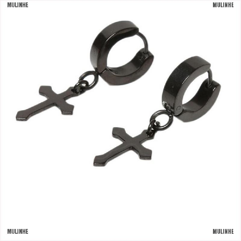1 / 2 Khuyên Tai Thép Titan Hình Thánh Giá 4 * 9cm