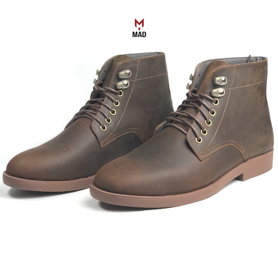 Giày cao cổ nam MAD Desert Plain Iron Boots Brown da bò sáp ngựa điên cao cấp chính hãng giá rẻ nhất hà nội