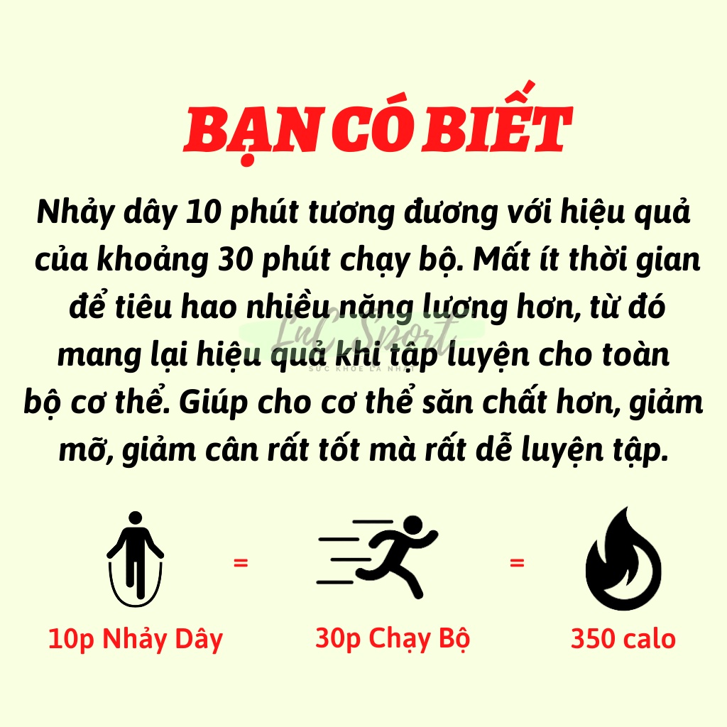 Dây Nhảy Thể Dục LÕI THÉP Kèm TẠ - Tập Luyện Loại Đẹp (Cao Cấp)