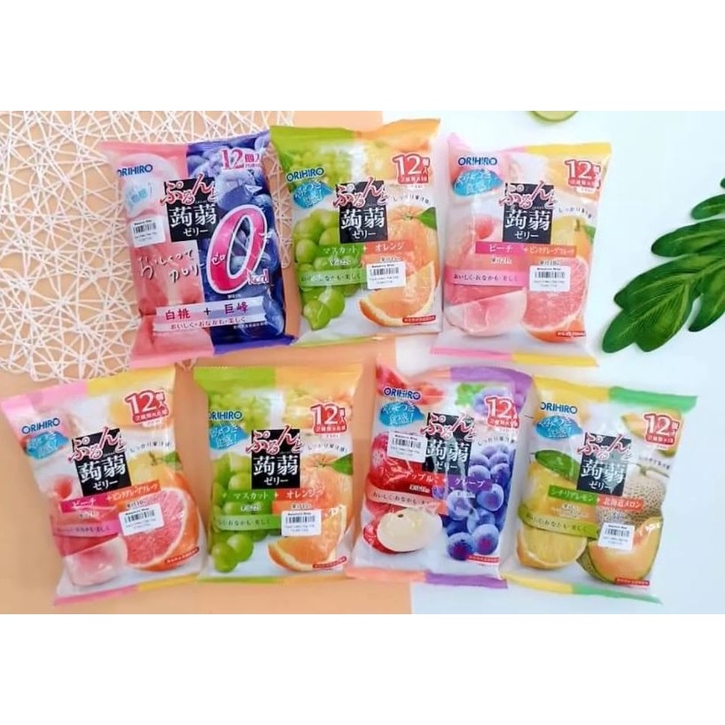 Thạch rau câu Orihiro mix vị dưa lưới và bưởi hồng 240g