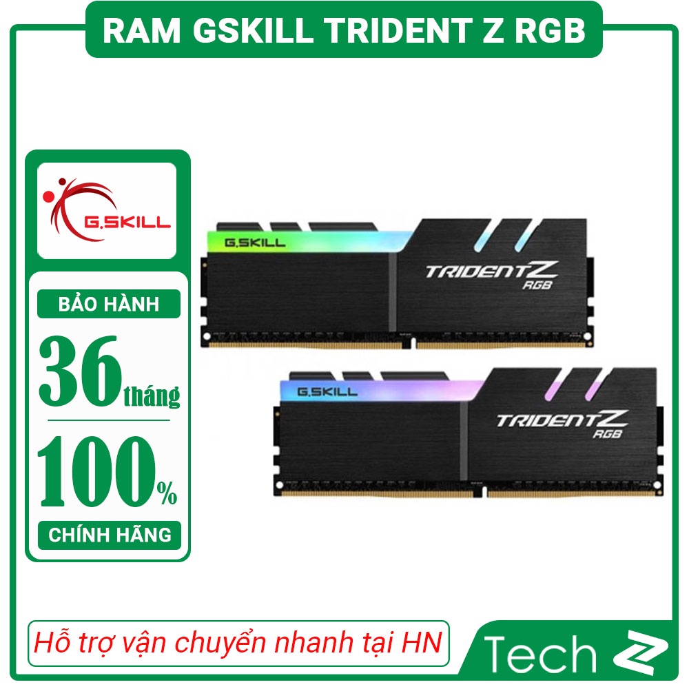 RAM Desktop Gskill Trident Z RGB 16GB (2x8GB) / 32GB (2x16GB) / 64GB (2x32GB) DDR4 3200MHz