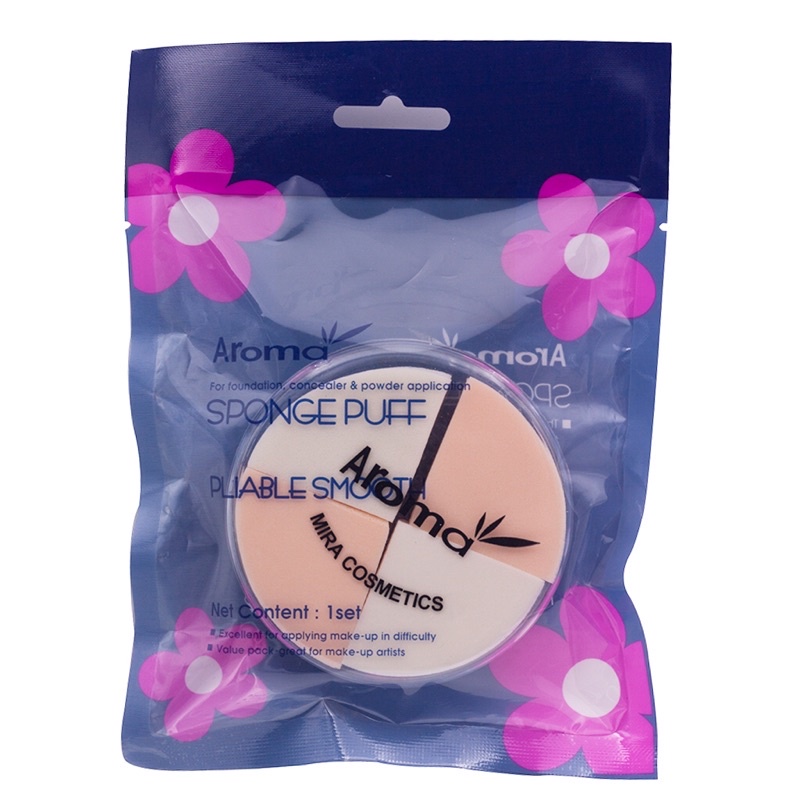 Bông phấn trang điểm 4 miếng đa năng Mira