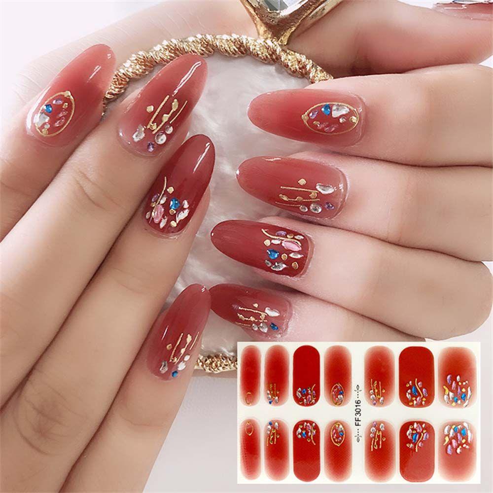 Miếng Dán Trang Trí Móng Tay 3D Nhiều Màu Sắc Lấp Lánh DIY