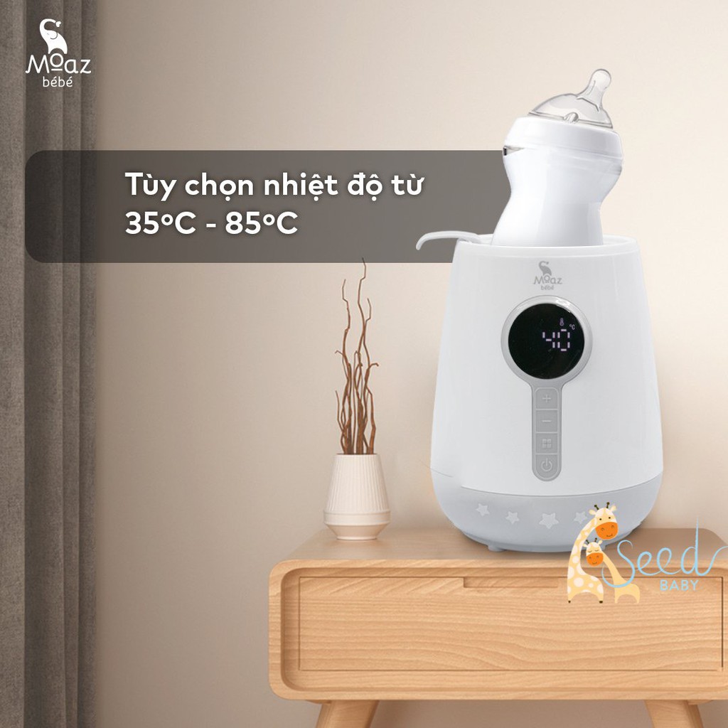 Máy hâm sữa siêu tốc Moazbebe MB021, tiệt trùng an toàn - chính hãng - SEED BABY