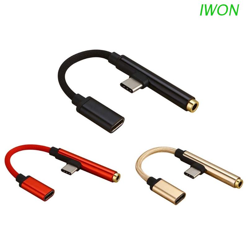 Dây Cáp Sạc Iwon Chuyển Đổi Từ Cổng Usb Type C Sang 3.5 Cho Xiaomi 6 8 Huawei Mate10 P20