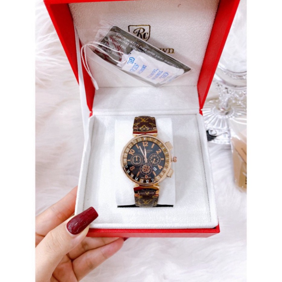 Đồng hồ LV nữ dây da nâu kiểu dáng thời thượng sang trọng, chống nước , bảo hành 12 tháng, tặng quà | BigBuy360 - bigbuy360.vn