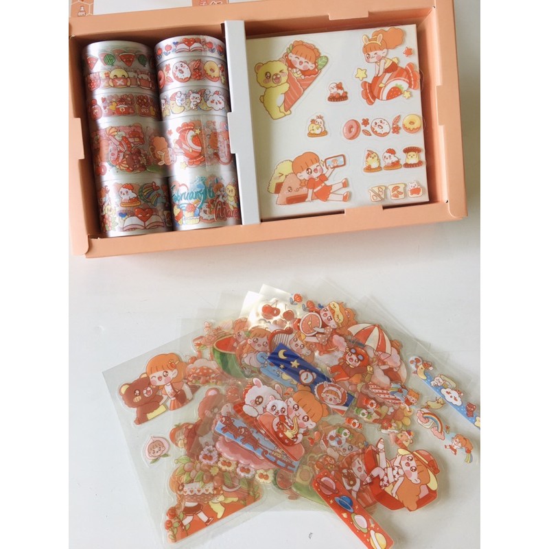 Box washi kèm sticker xinh xắn