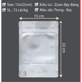1kg túi zip bạc mặt trong
