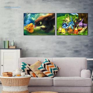 Bộ tranh đính đá 5D DIY hình Pikachu đẹp mắt đáng yêu