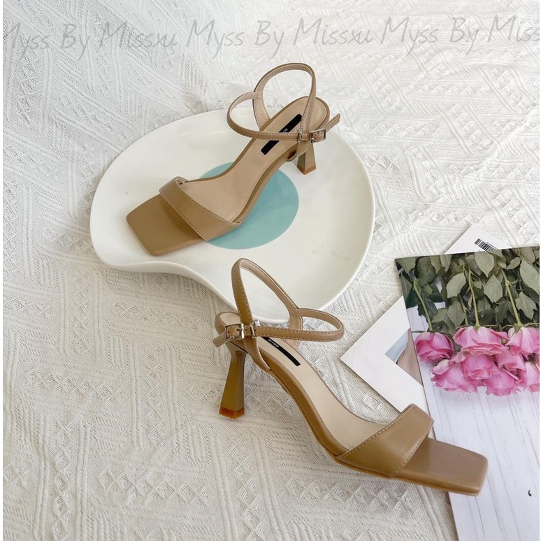 Giày sandal nữ bảng ngang quai sau gót nhọn 7 cm thời trang MYSS - SD137