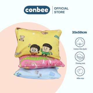 Vỏ gối cho bé 35x50cm Cotton Hàn Quốc Conbee, vỏ gối trẻ em Cotton 100% cho bé trai bé gái, áo gối trẻ em