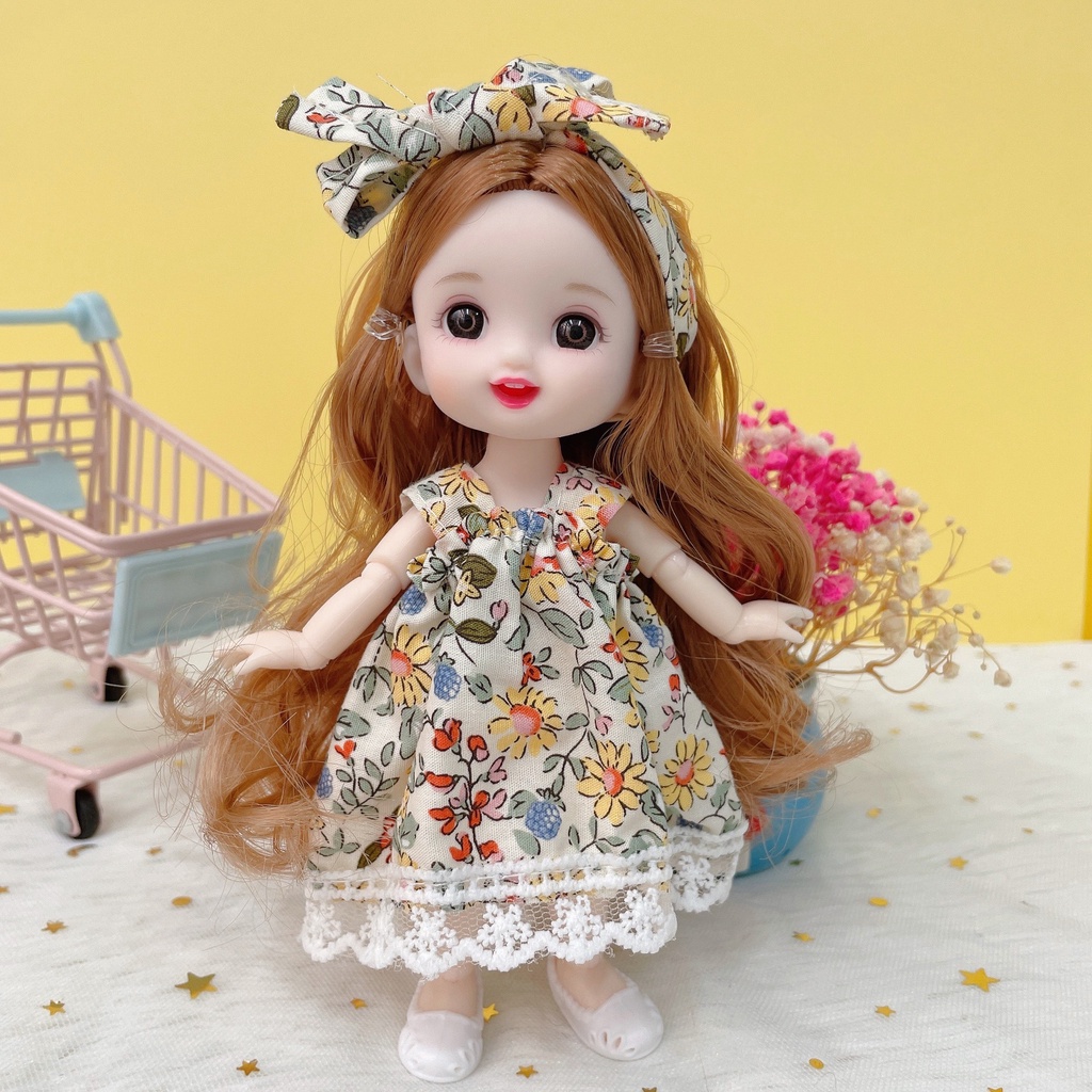 Búp bê barbie 3D cute đồ chơi cho bé gái dùng làm quà tặng sinh nhật giá rẻ E883