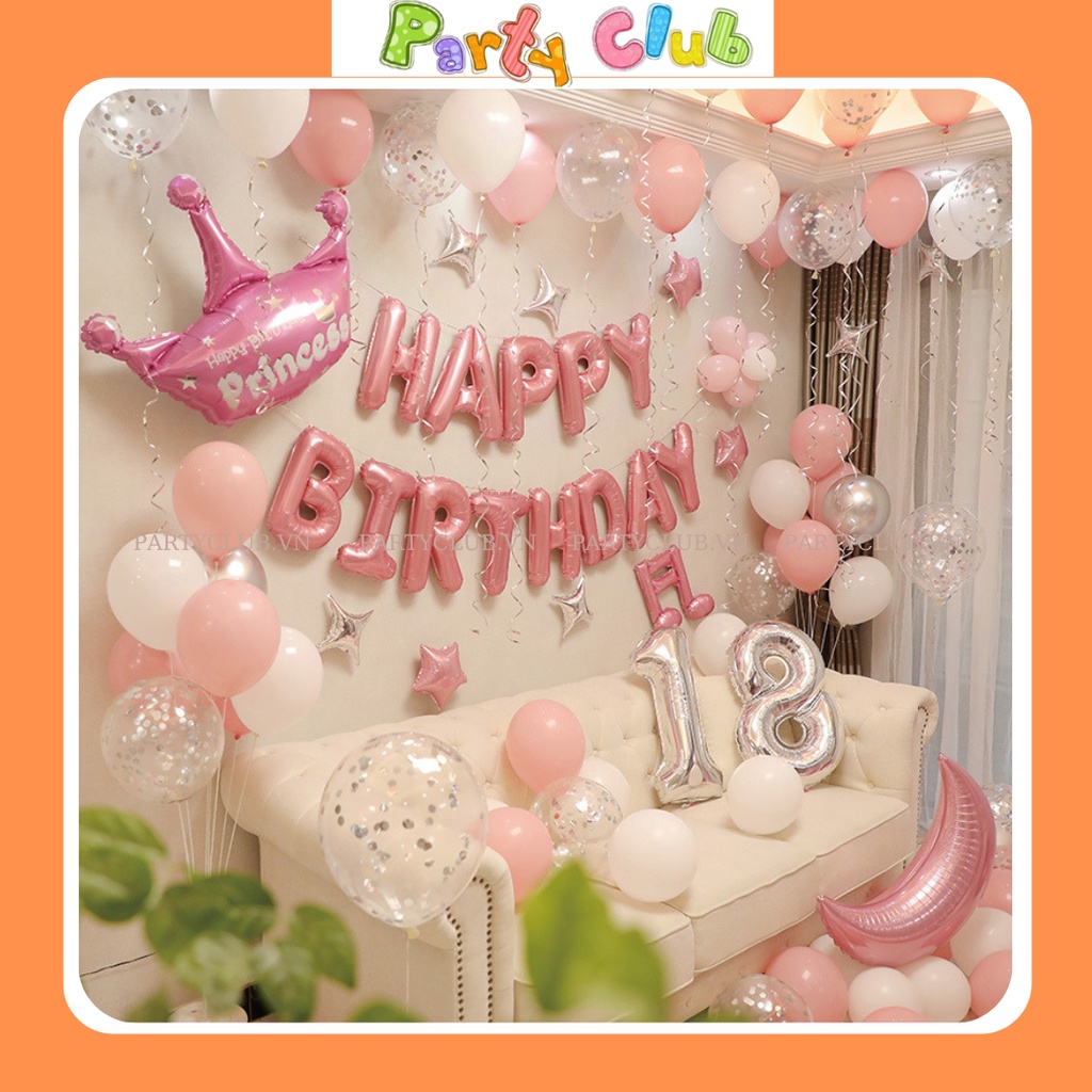 Bóng vương miệng xanh, hồng Prince Princess trang trí sinh nhật
