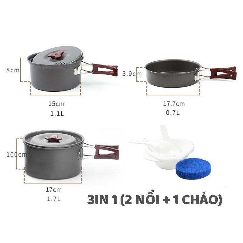 Bộ nồi Fire Maple FMC- 202 Gọn Nhẹ Cho 2-3 người