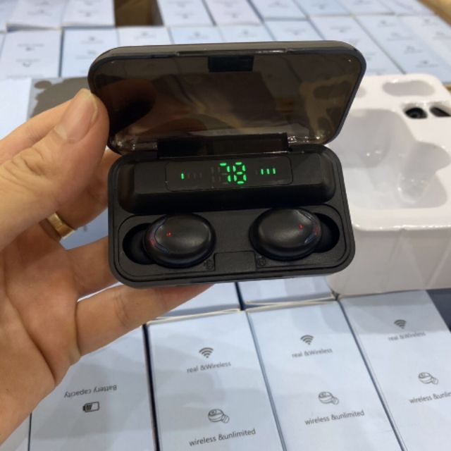 [Xả Kho] Tai nghe Bluetooth F9 Pro Max Cảm Ứng Kiêm Sạc Dự Phòng.