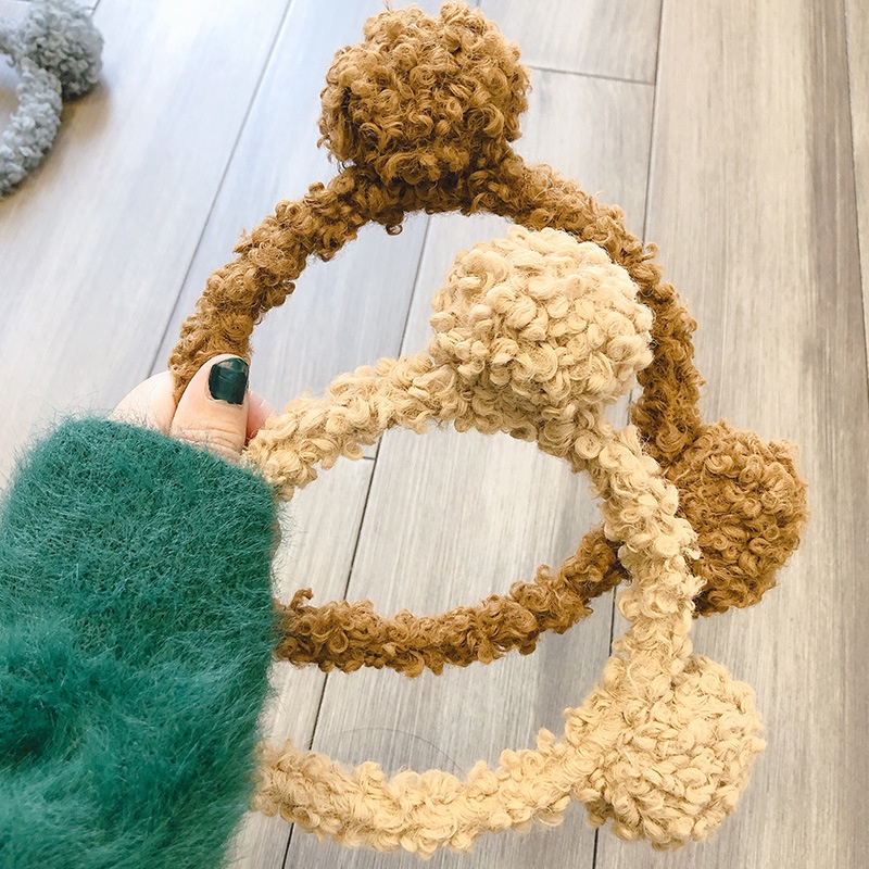 Băng đô bằng cotton phối tai gấu đáng yêu thời trang Hàn Quốc cho nữ