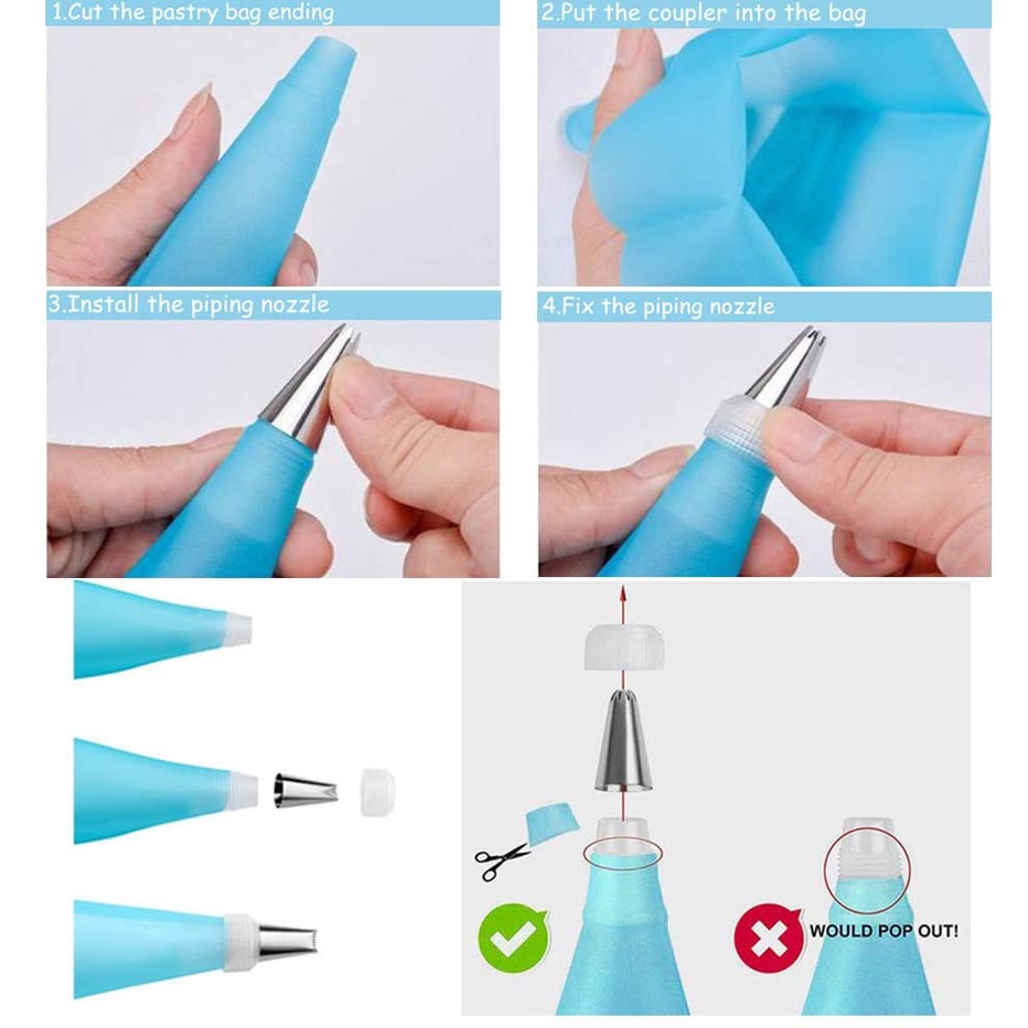 Set 7 Đuôi Bắt Bông Kem Trang Trí Bánh