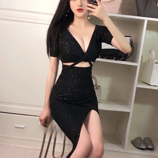 Đầm Xẻ Tà Ôm Dáng Thời Trang Hè Thu Quyến Rũ Cho Nữ