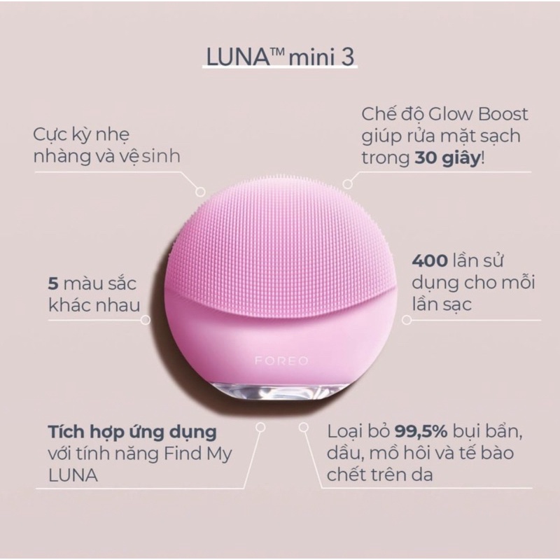 Máy rửa mặt FOREO MINI 3 chính hãng - Đủ bill