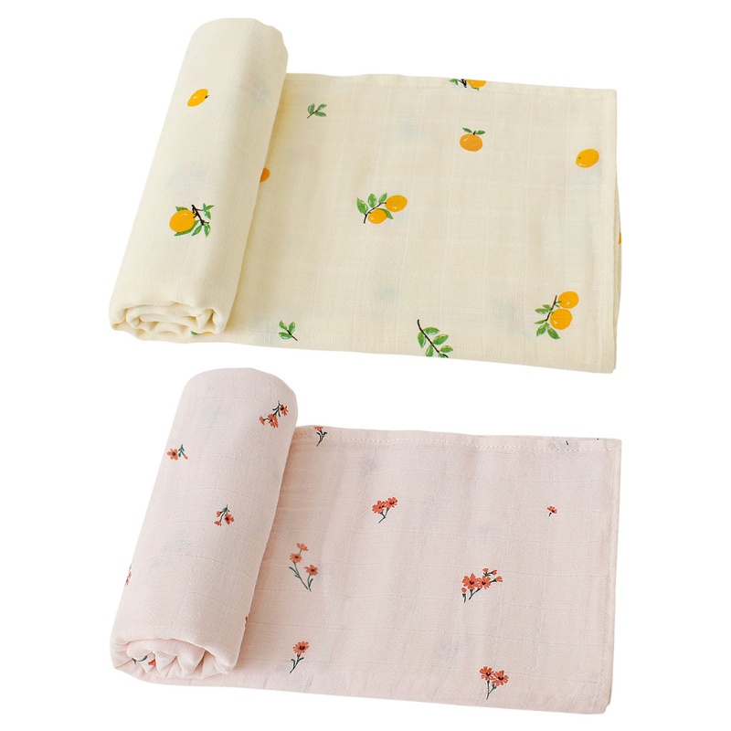 Chăn Quấn Em Bé 2 Lớp 120x120cm Chất Liệu Muslin Mềm Mại