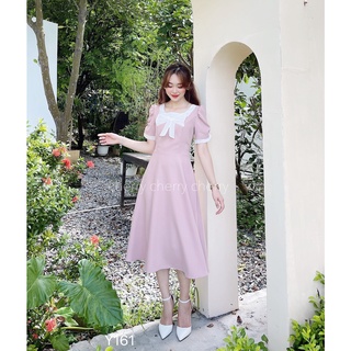 váy cổ nơ dáng xòe Y161