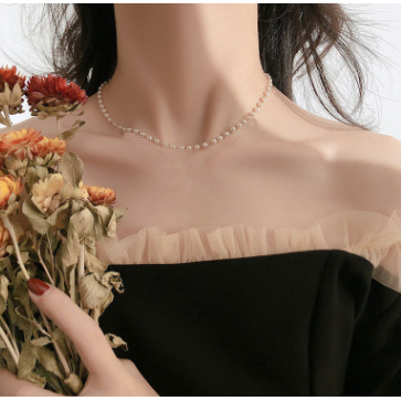 Dây chuyền Đính Ngọc Trai Đơn Giản Thời Trang Cho Nữ