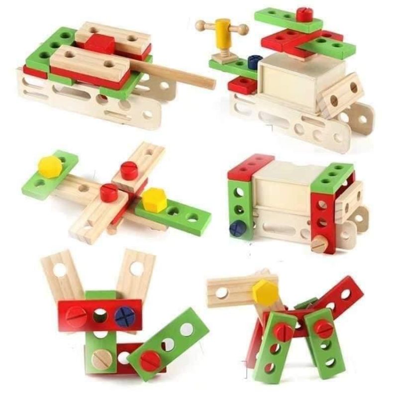 Hộp đồ nghề sửa chữa kỹ thuật cho bé đồ chơi gỗ trí tuệ