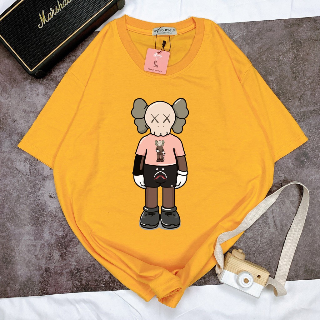 Áo thun tay ngắn Be Yourself unisex size M L XL - Gấu áo hồng