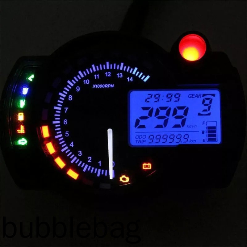 Đồng hồ đo tốc độ có màn hình LCD kỹ thuật số màu trong suốt có thể điều chỉnh cho xe mô tô/ xe máy