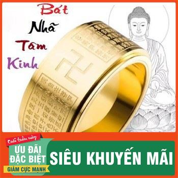 [bộ |[sản phẩm|] Nhẫn Bát Nhã Tâm Kinh-Nhẫn phong thủy ,bình an ,may mắn ,tài lộc. chính hãng hàng loại 1