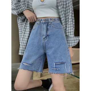 Quần short jeans nữ ống rộng rách cạp đỉa ulzzang - quần đùi nữ jeans siêu chất q43